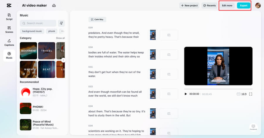 Step 3: Export or Edit more