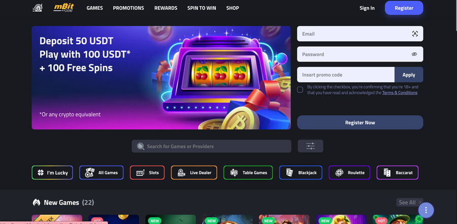 mBit: Massive Game Selection with Fast Crypto Withdrawals