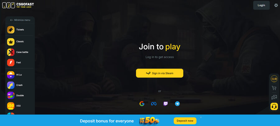 Go to the CSGOFast website