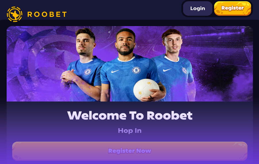 A screenshot image of Roobet’s home page
